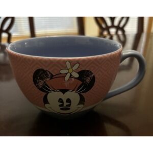 Minnie Mouse Cappuccino Mug Large Retired Disney‎ Store Cup Pink Distressed